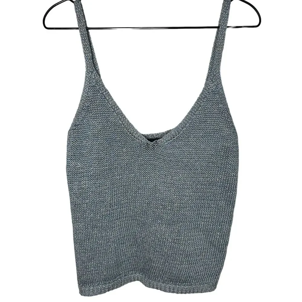 360 Cashmere‎ Sweater Italian Yarn Posey Cami Naples Blue Linen Medium